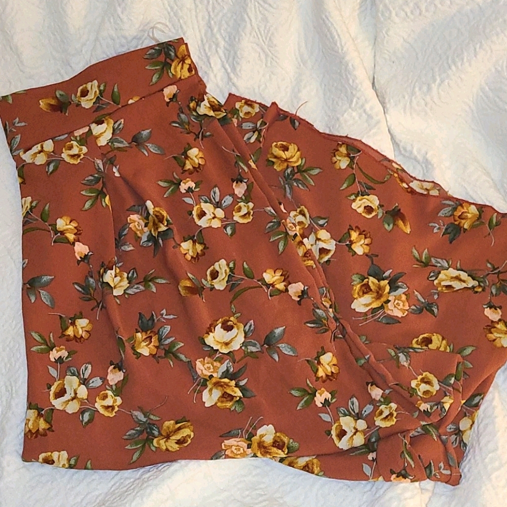 High Waisted Floral Wide Leg Pants